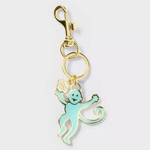 Rare Roller Rabbit x Target RARE Monkey Keychain TEAL Charm Bag Accessory NWT